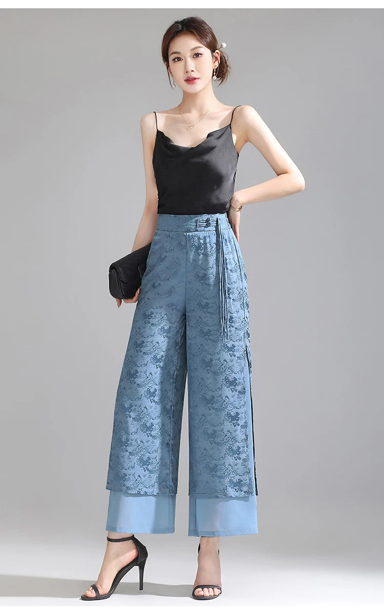 PENDRA Chiffon Wide Trousers Pants