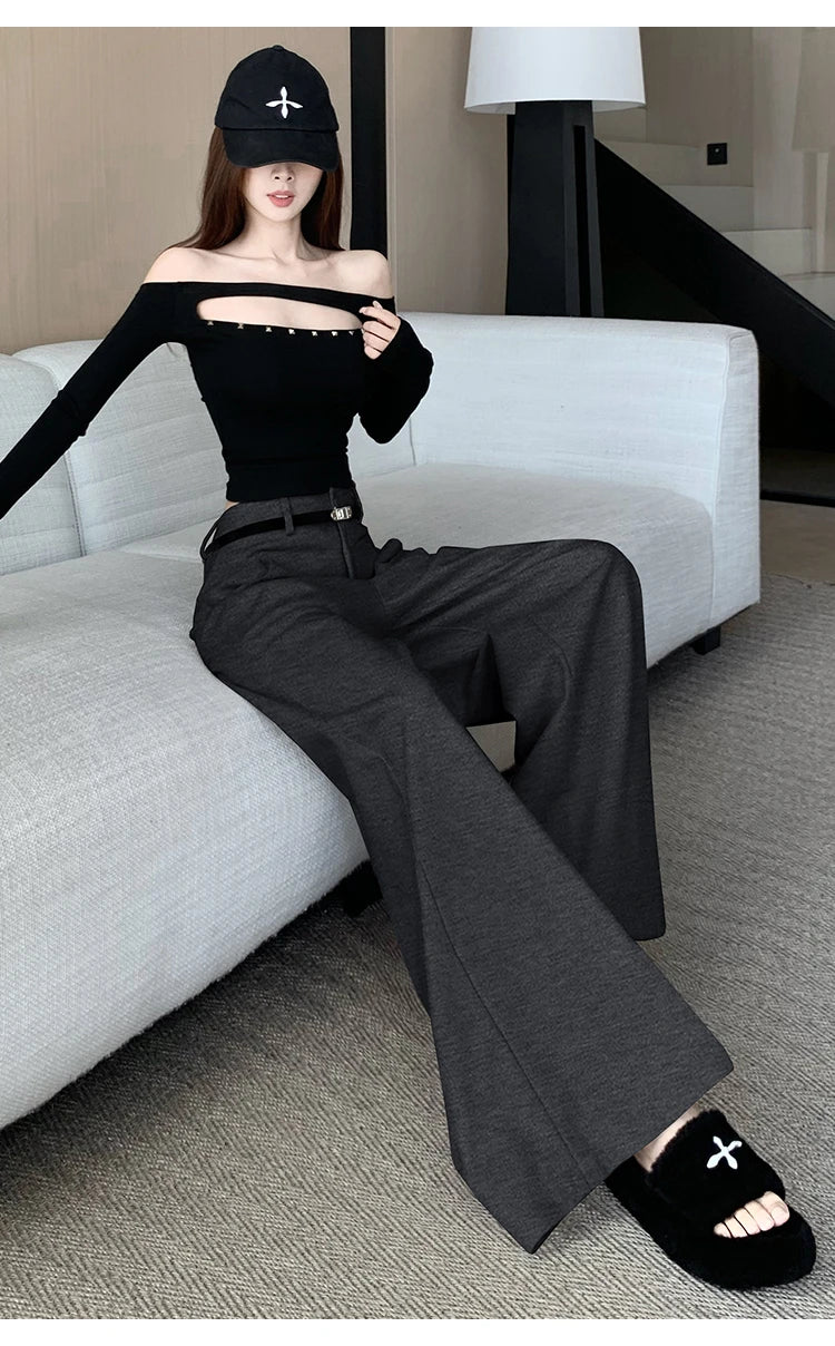 PENDRA Woolen Waisted Loose Pants