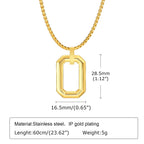 PENDRA Square Geometric Hollow Pendant Necklace