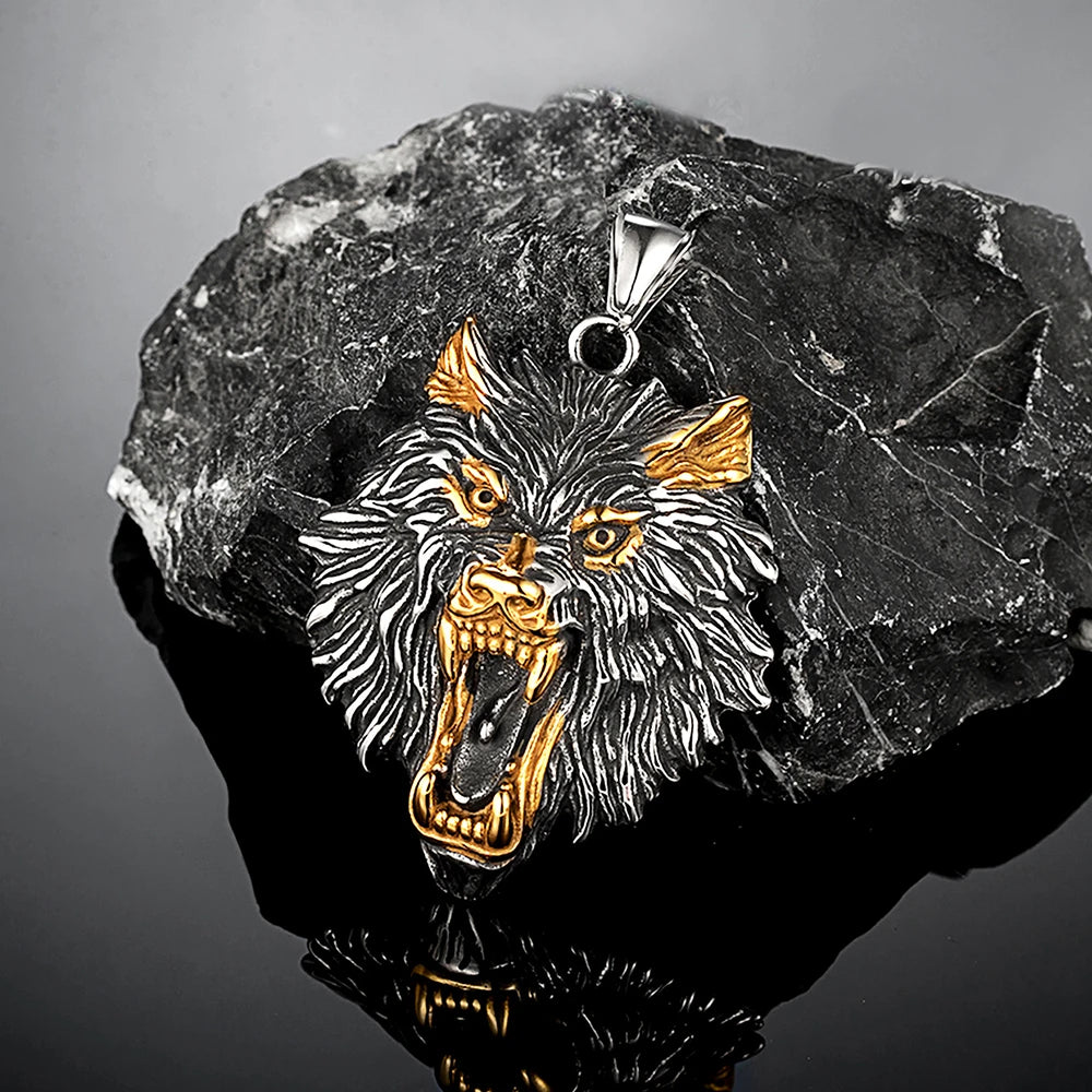PENDRA Wolf Gold Viking Necklace