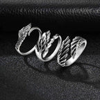 Retro Wings Ring for Men,Gothic Devil Wings Adjustable  Metal Ring,Punk Hip Hop Jewelry Gift