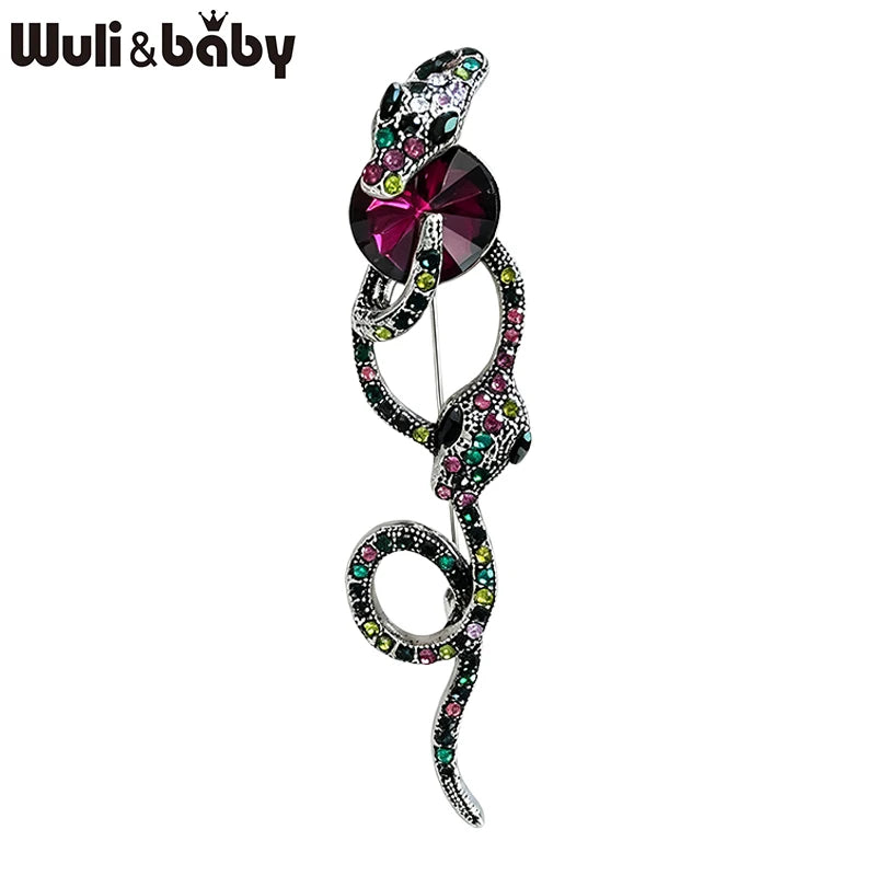 PENDRA Vintage Crystal Snake Brooch