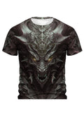 3D Dragon Print Men's T-shirt Summer Daily Casual Men's Street T-shirt Outdoor Sports Short Sleeve Urban Fashion Men's T-shirt