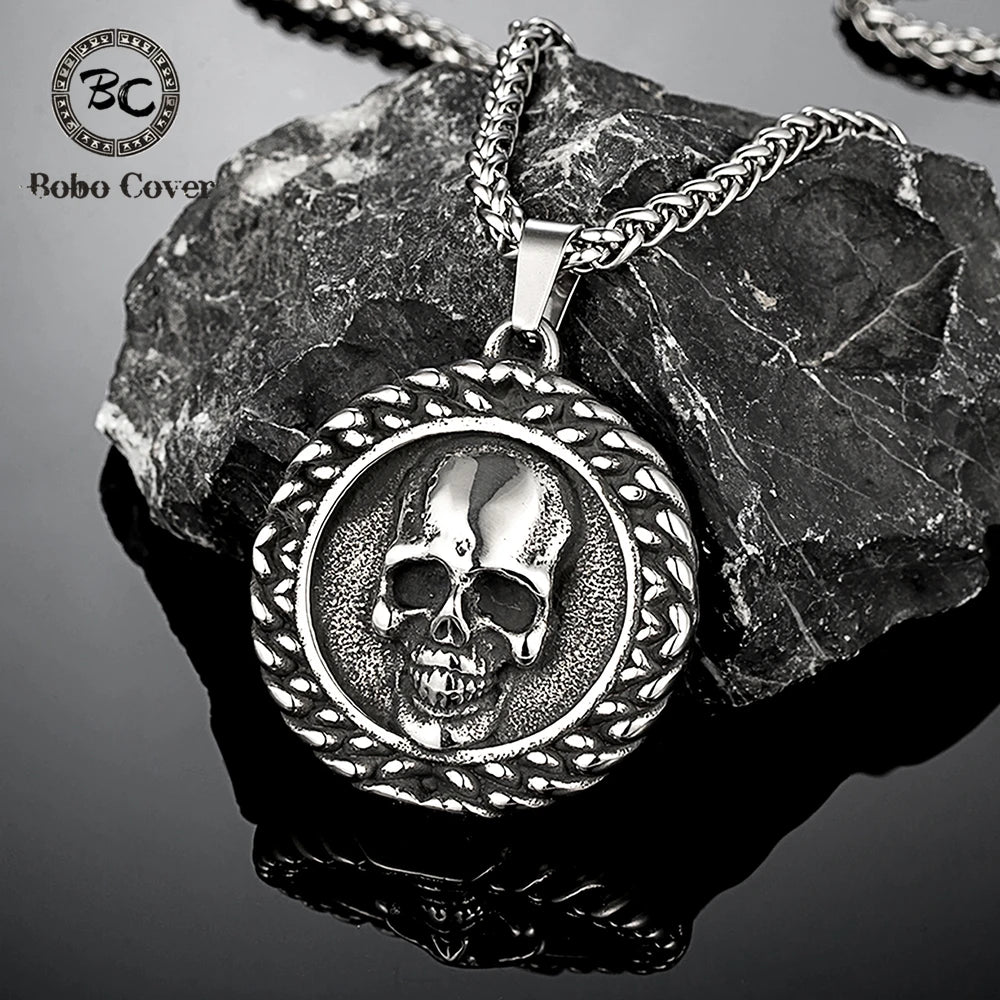 PENDRA Skull Vintage Steel Necklace