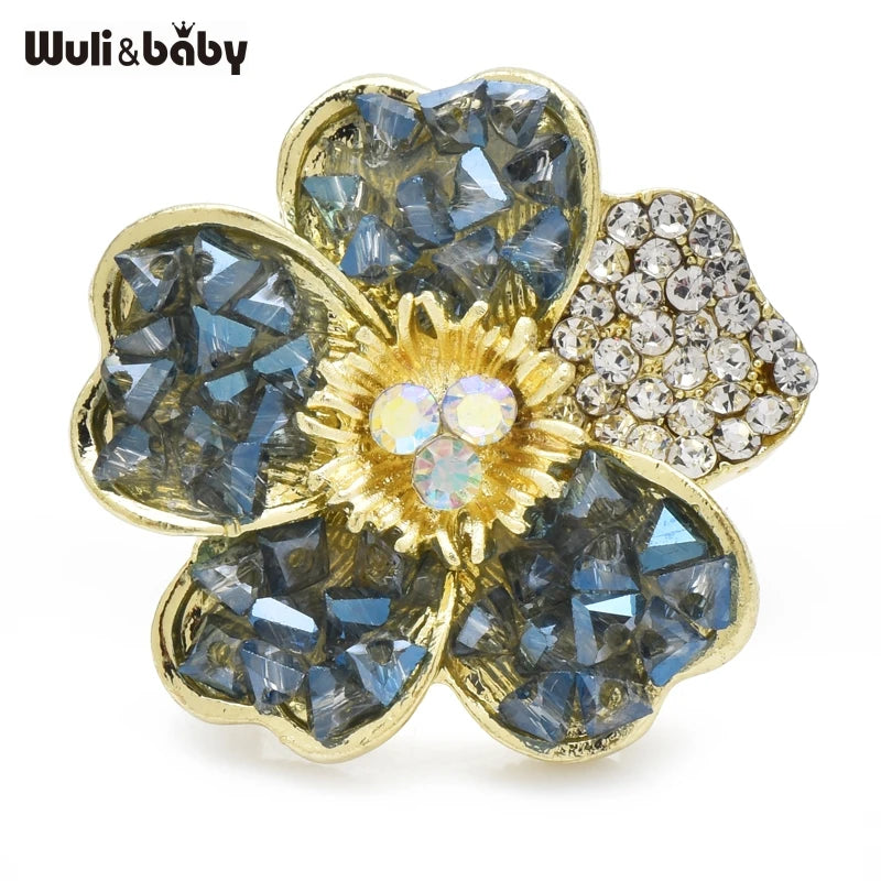 PENDRA Crystelle Handmade 4-Color Crystal Flower Brooch