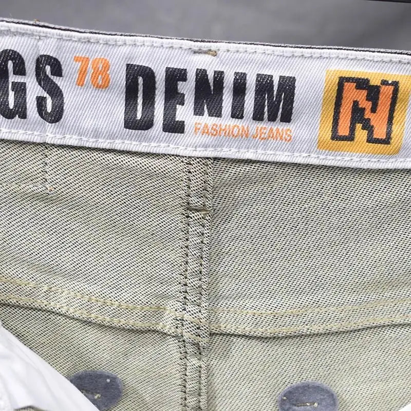 PENDRA Harajuku Slim Embroidered Jeans