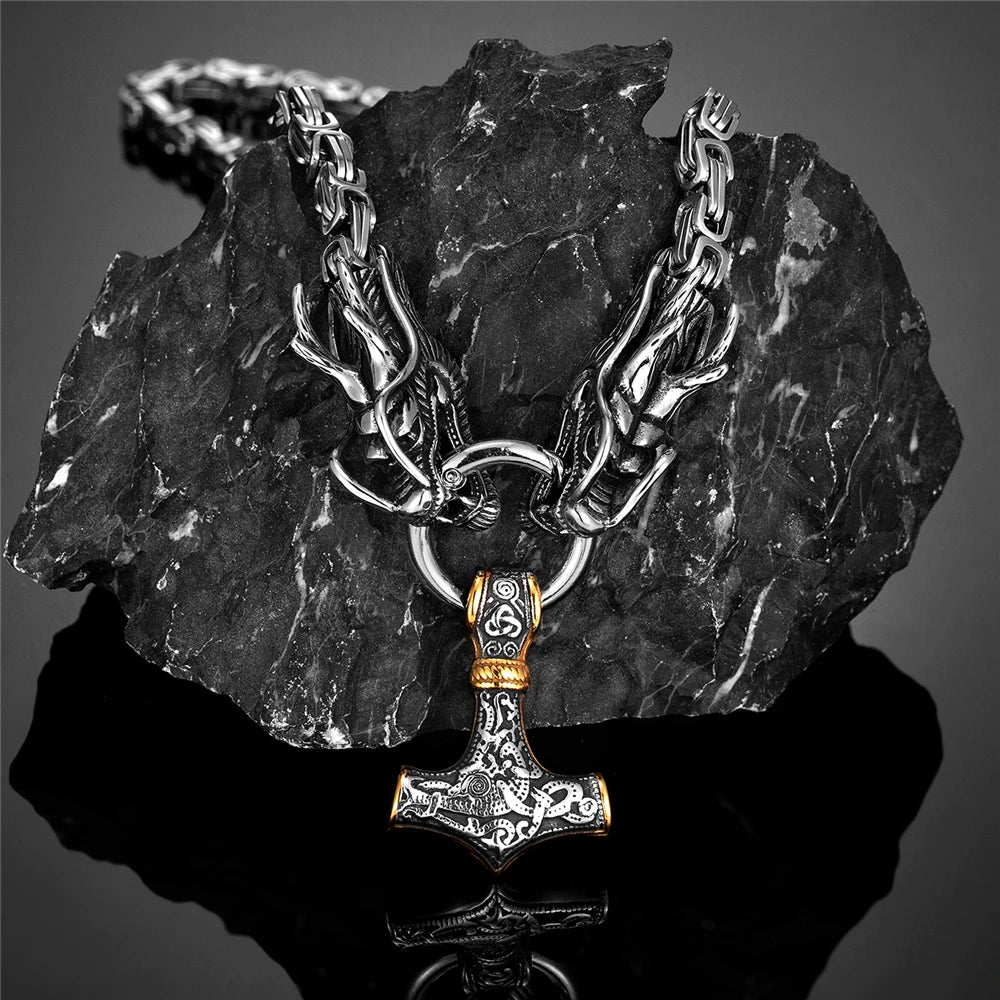 PENDRA Dragon Black Steel Necklace