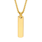 Initials Vertical Bar Necklace for Men,Stainless Steel  A-Z 26 Letters Charm Geometric Pendant Collars,Stylish Jewelry Gift