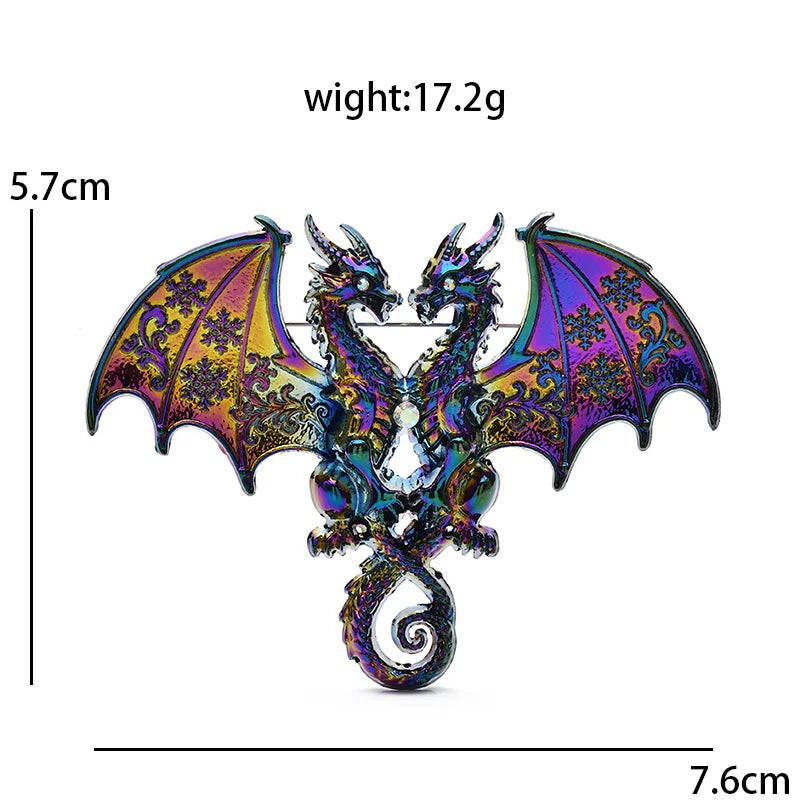 PENDRA Mystic Dragon Rhinestone Brooch