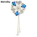 PENDRA Royale Pearl Tassel Rhinestone Brooch