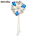 PENDRA Royale Pearl Tassel Rhinestone Brooch