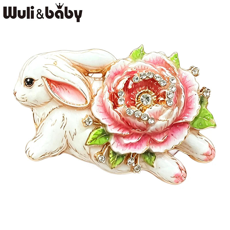 PENDRA Bunnybloom Flower Rabbit Brooch