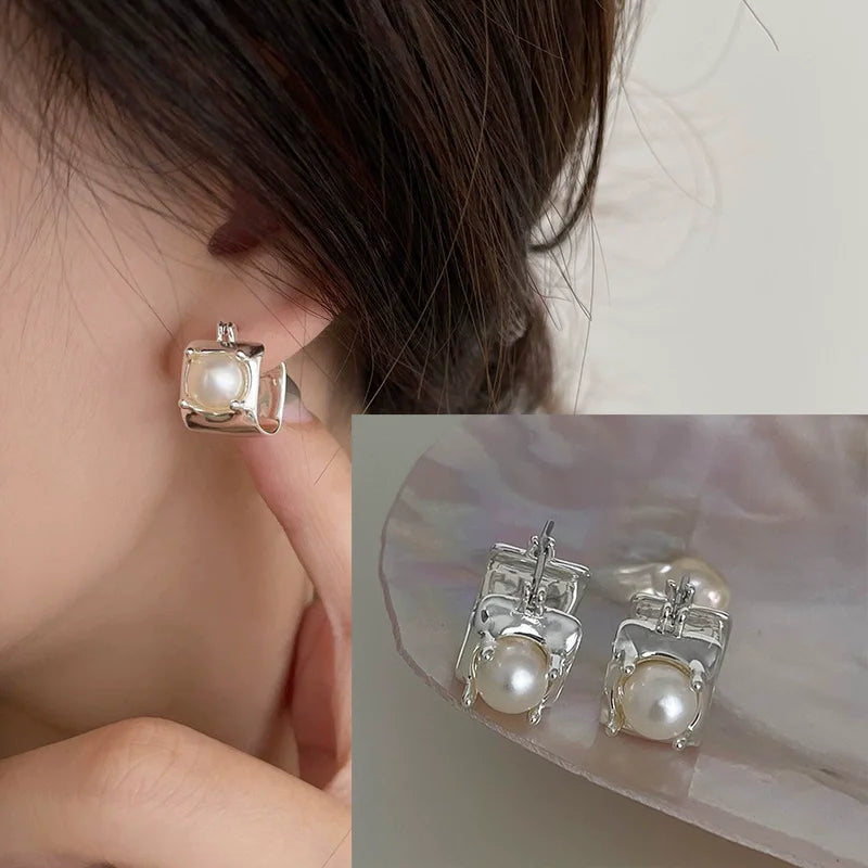 VENTFILLE 925 Sterling Silver Hoop Earring for Women Black Agate Hip Hop Versatile Big Bohemia Punk Jewelry Gift Dropshipping