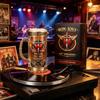 Bon Jovi Rock Legend Themed Beer Mug, Vintage Embossed Metal Handle Large Capacity Draft Beer Mug
