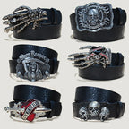 PENDRA Velaellea Leather Skull Gothic Belt