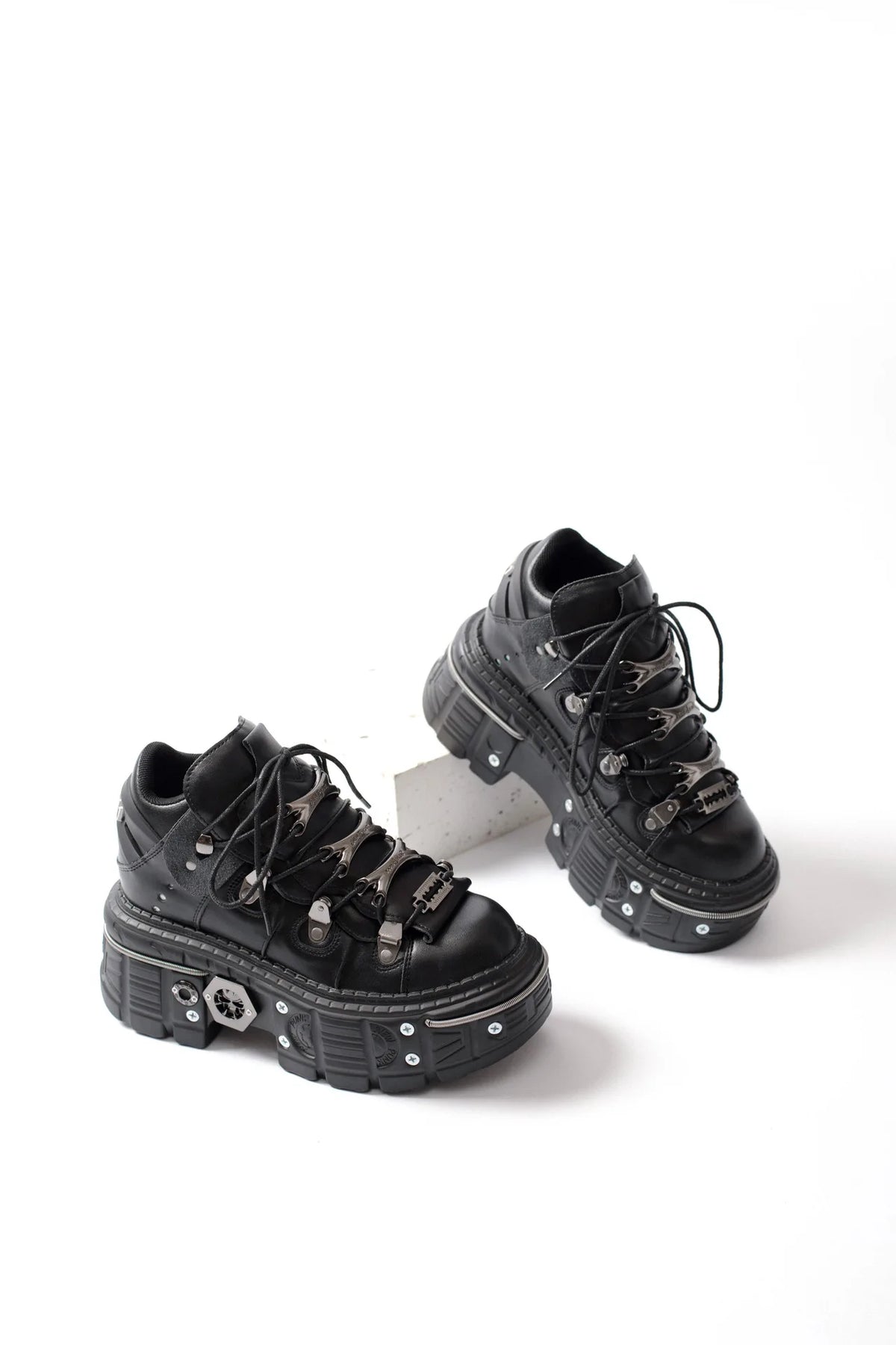 PENDRA Lace Platform Ankle Punk Boots