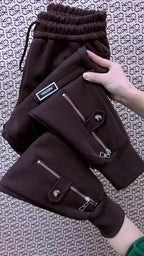 PENDRA Velvet Lined Elastic Waist Harem Pants