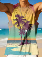 PENDRA Sleeveless Palm Print T-Shirt