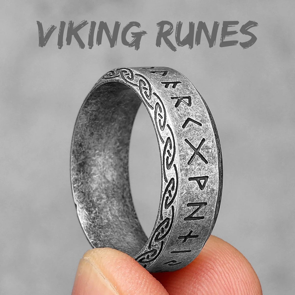 Vintage Nordic Viking Runes Celtic Knot Series Stainless Steel Womens Mens Rings Punk Biker Jewelry Creativity Gift Wholesale