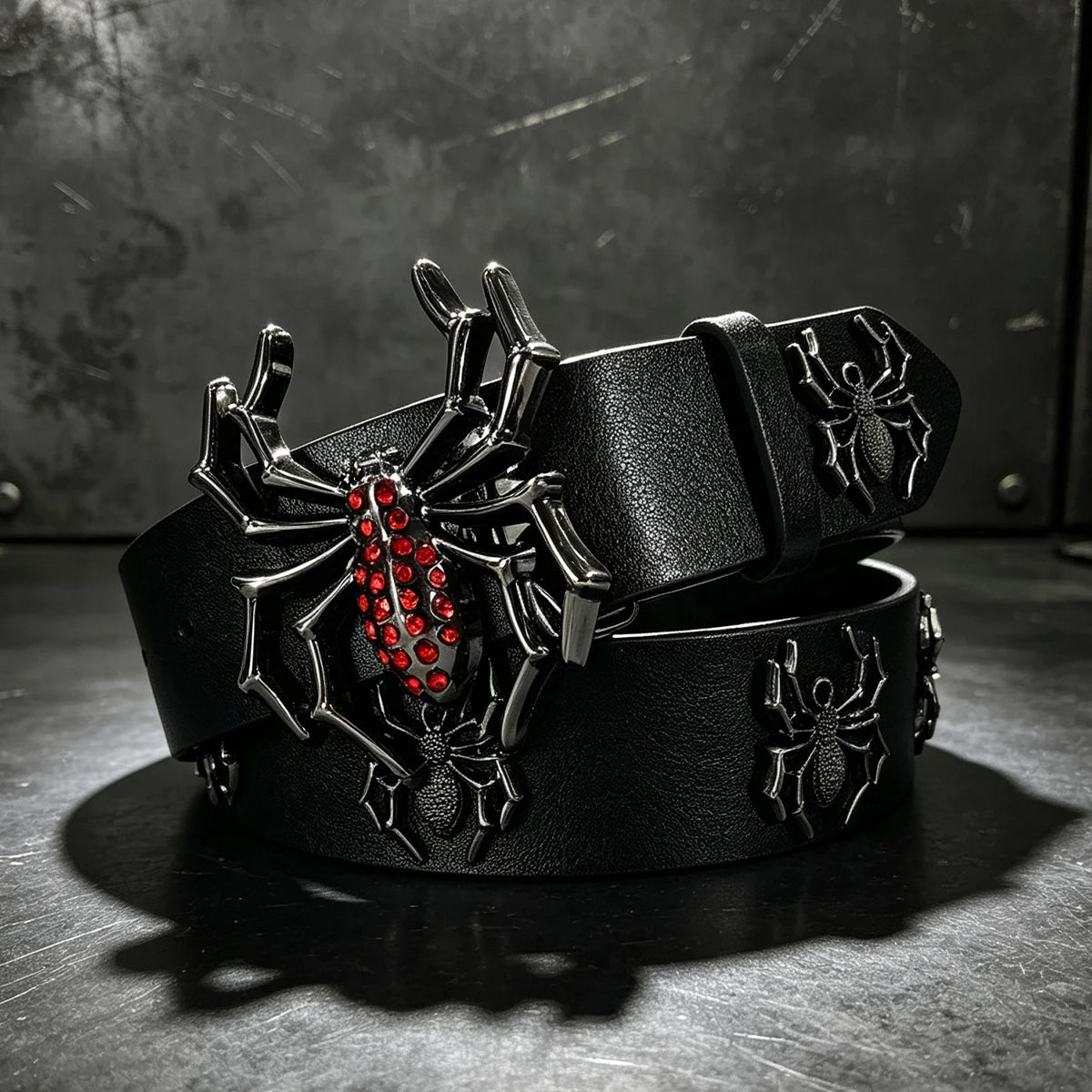Luxury Desiner Rhinestone Spider Men's Belt Gothic Accessorise Women's Jeans Trouses Belt 3.8cm Wide Punk Belt for Halloween Day