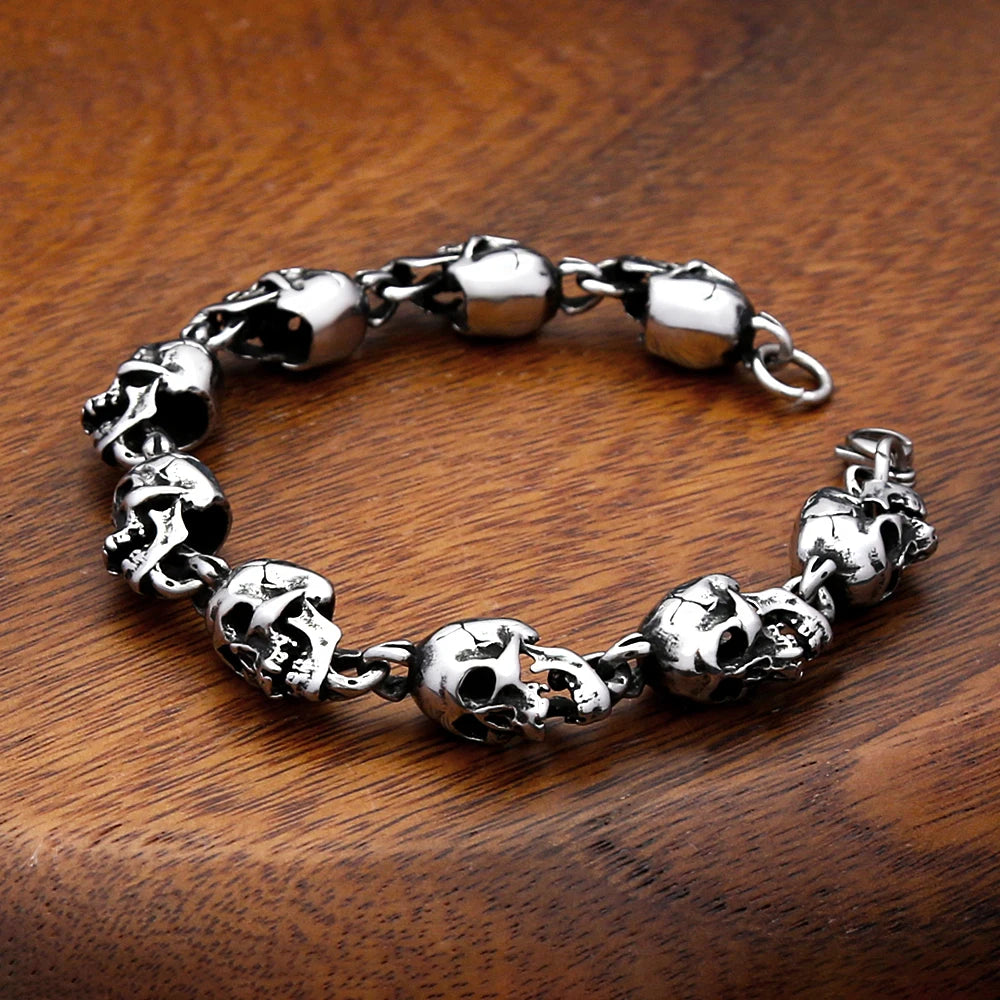 PENDRA Skullforge Full Skull Stainless Steel Bracelet