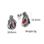 PENDRA Dragonclaw Black Red Stone Dragon Claw Earrings