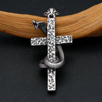 PENDRA Serpentcross Stainless Steel Snake Cross Pendant