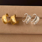PENDRA Frostgeometry 925 Sterling Silver Hoop Earrings