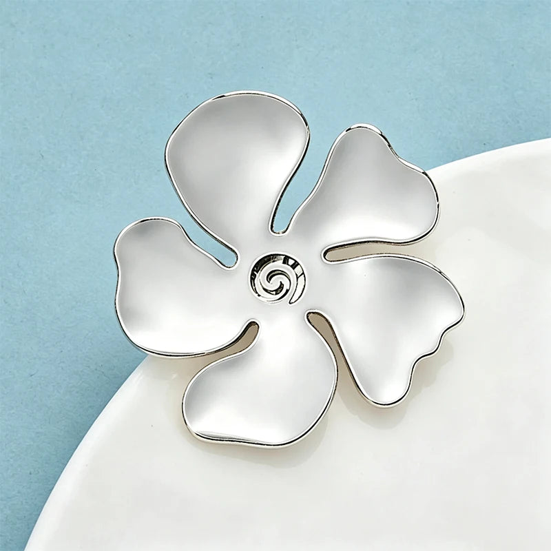 PENDRA Florasteel Stainless Steel Flower Brooch