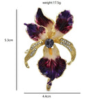 PENDRA Orchid Elegant Enamel Flower Brooch