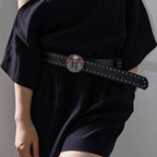 PENDRA Fayeina Black Skull Designer Belt