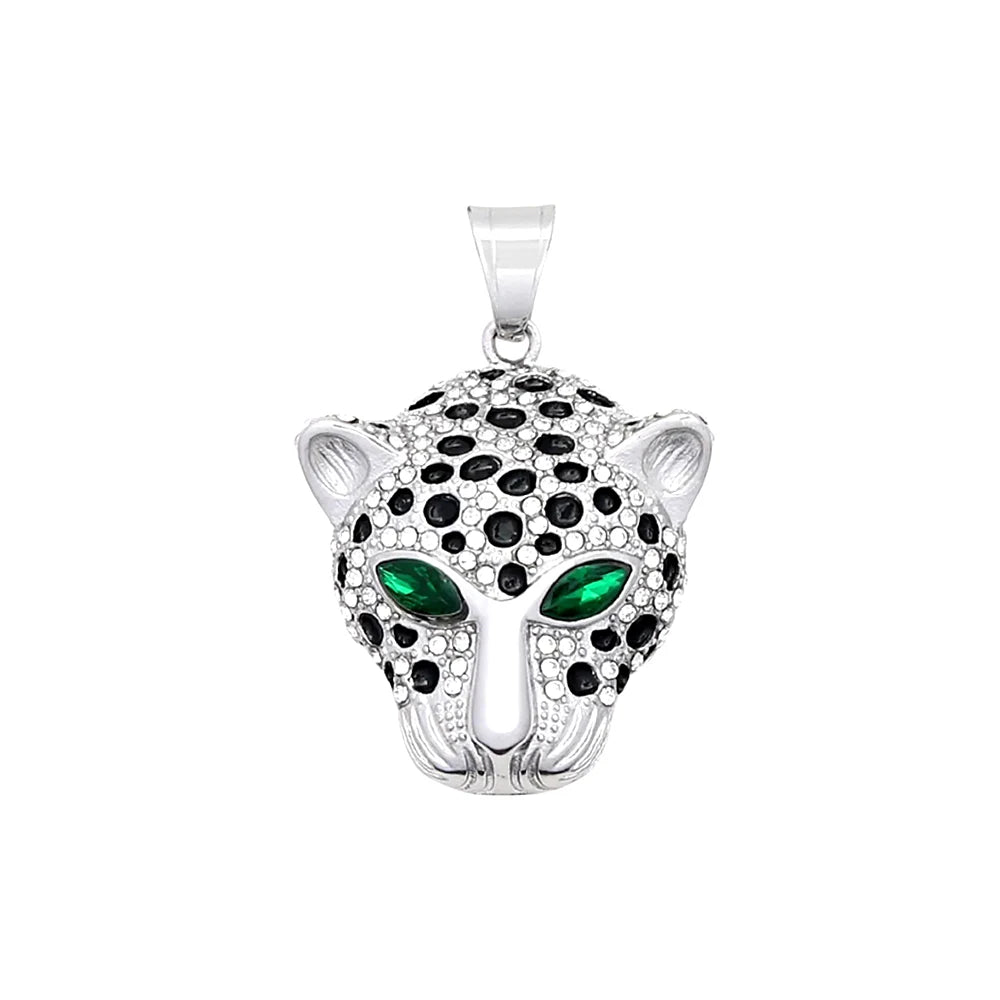 PENDRA Leopardcrest Stainless Steel Leopard Head Pendant