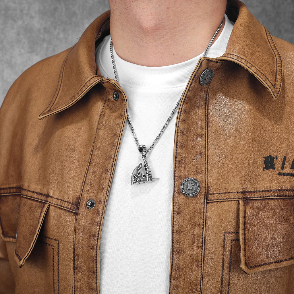 PENDRA Odin's Axe Steel Necklace