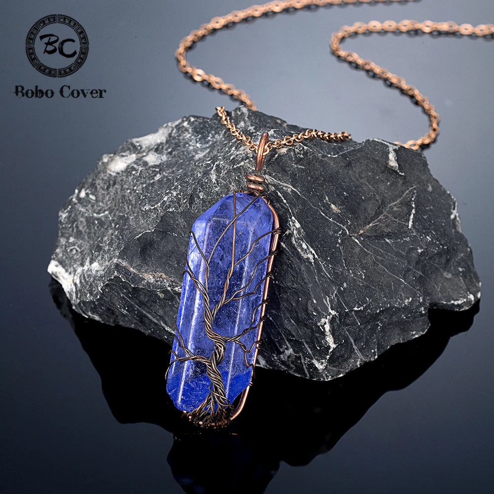 PENDRA Tree Life Crystal Chain Necklace