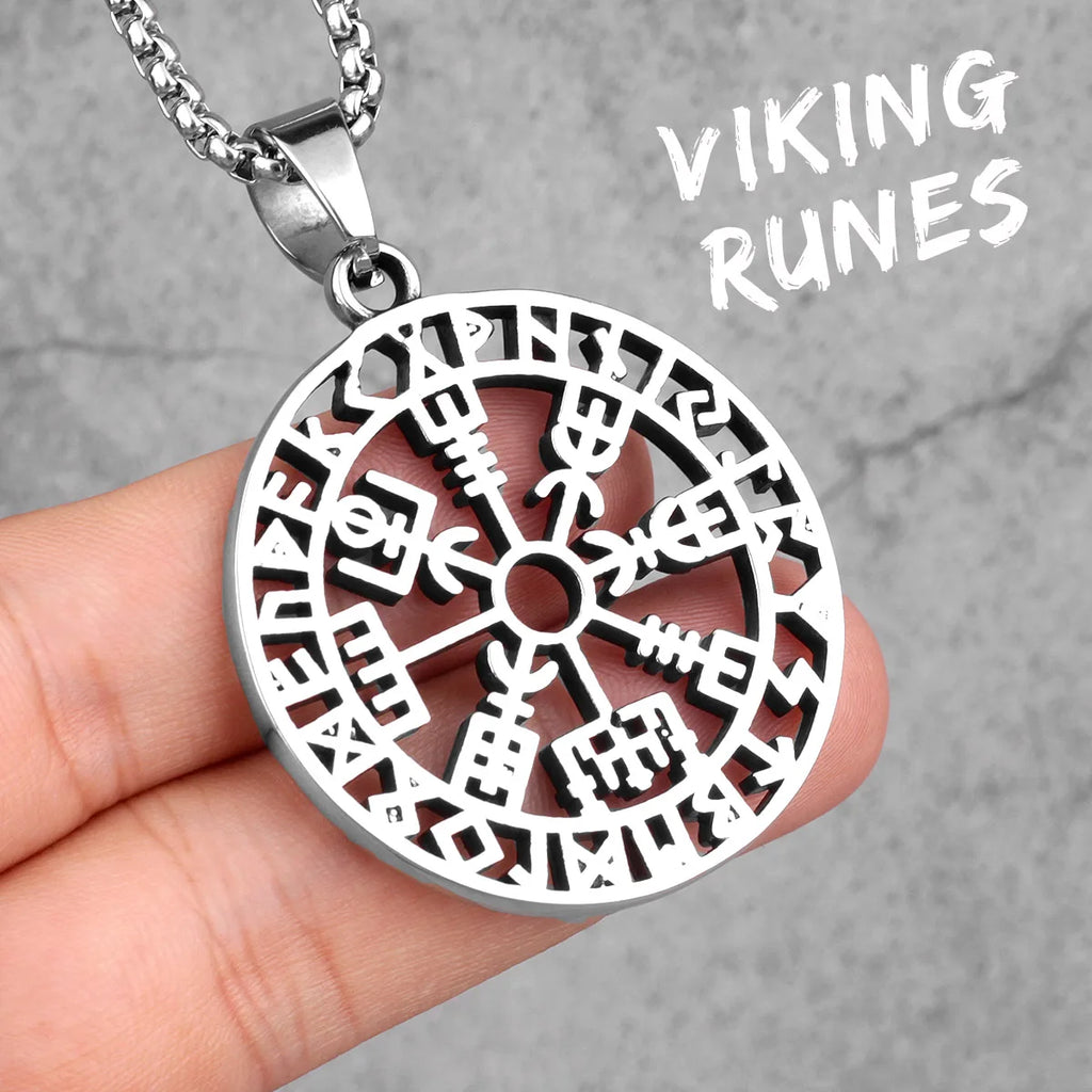 PENDRA Pirate Odin Runes Steel Necklace