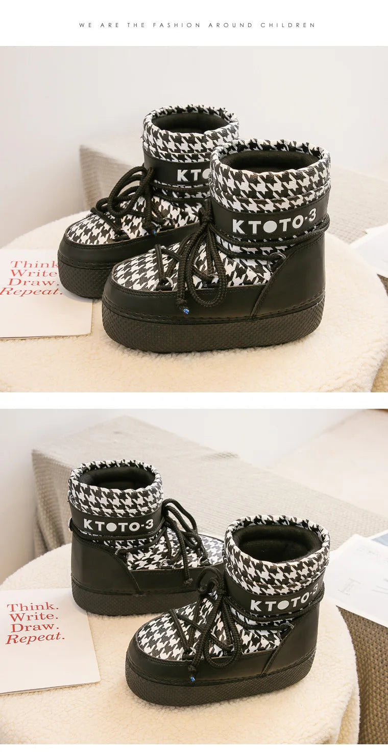-40 2025 New Women's Winter Moon Medium Tube Waterproof Space Ankle Snow Boots