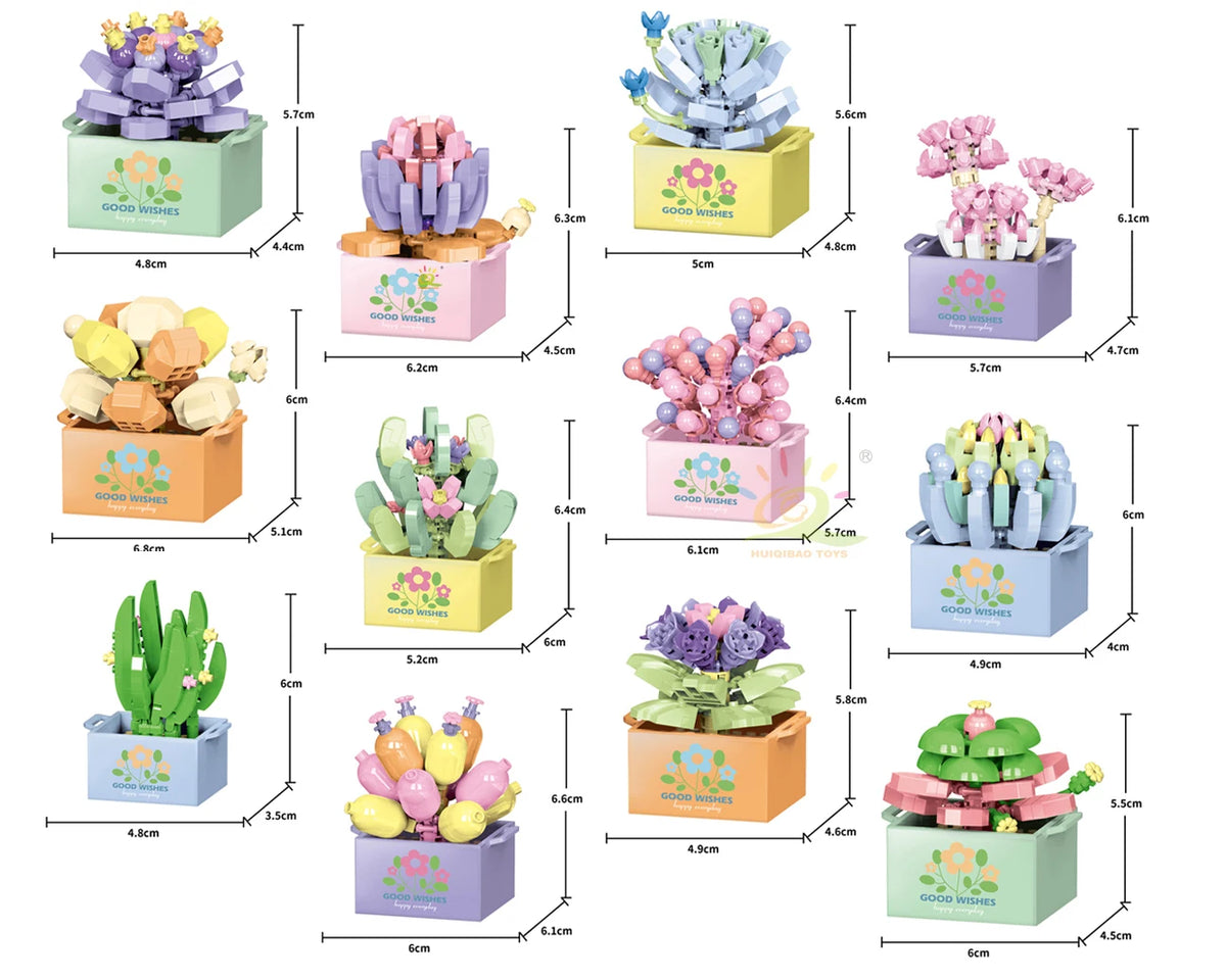 PENDRA Succulent Potted Floral Building Set