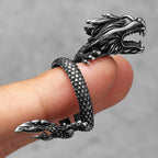 PENDRA Chinese Dragon Biker Steel Ring