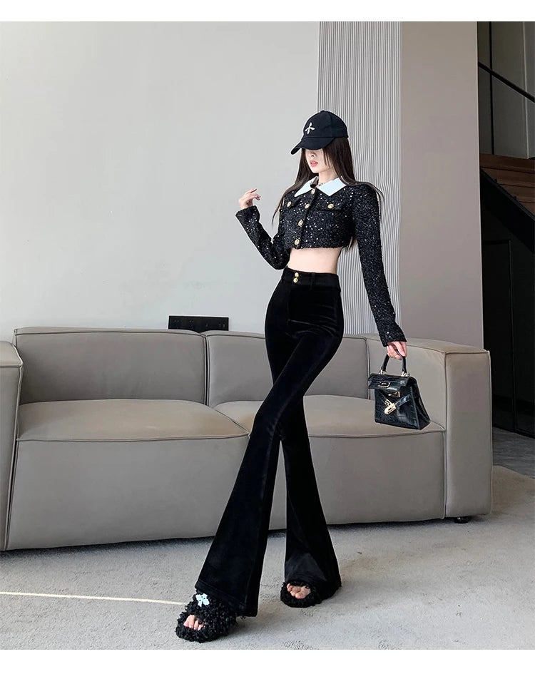 PENDRA Add Velvet Thick Pants