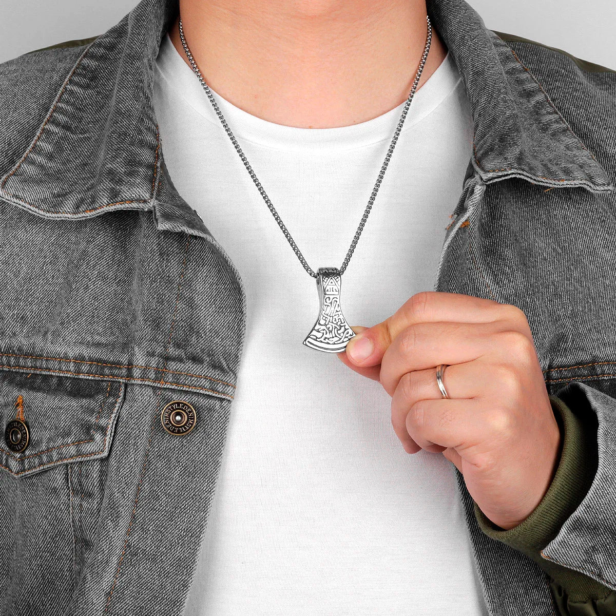 PENDRA Axe Ares Boyfriend Steel Necklace