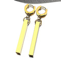 Long Square Stick Ear Clip Stud Earrings Pendant Punk Cool Men Women Fashion HipHop Drop Party Korean Earring Jewelry Pendientes