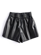 PENDRA Sheepskin Wide Leg Leather Shorts