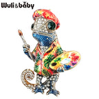 PENDRA Artist Chameleon Rhinestone Brooch