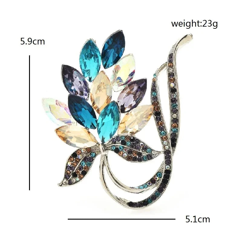 PENDRA Folibird Leaf and Bird Brooch