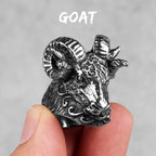 PENDRA Sheep Goat Head Steel Ring