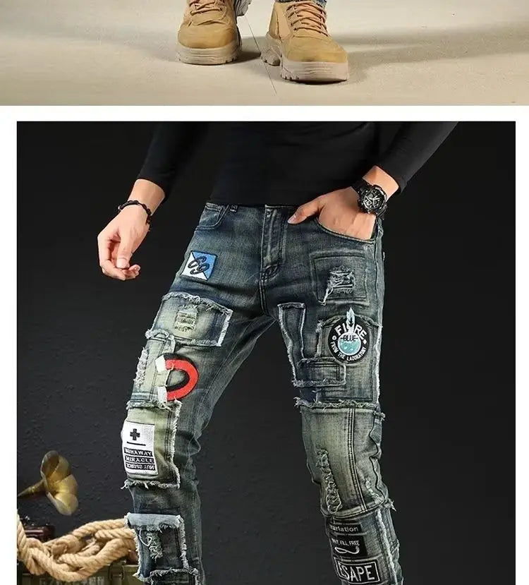 PENDRA Embroidered Fit Elastic Pants
