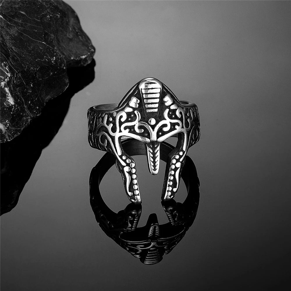 PENDRA Warrior Helmet Vintage Steel Ring