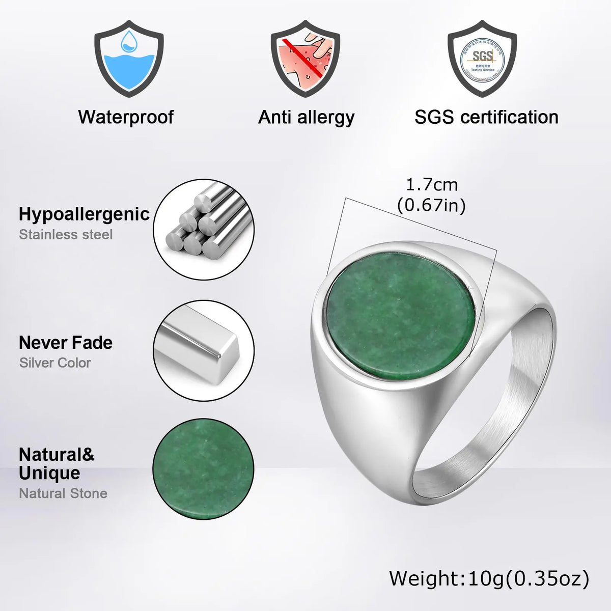 PENDRA High Quality Turquoise Steel Ring