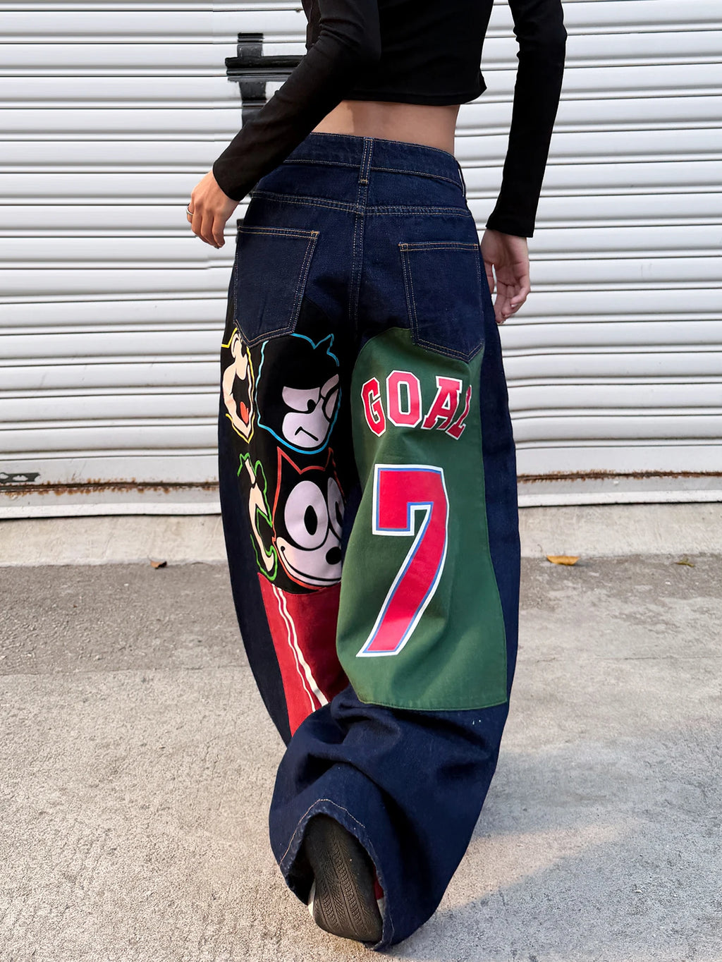 PENDRA American Alphanumeric Cartoon Jeans