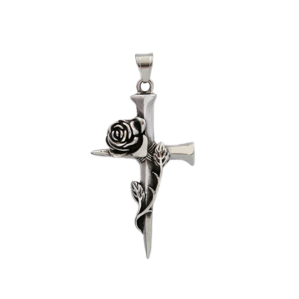 PENDRA Rosecross Vintage Rose Cross Necklace